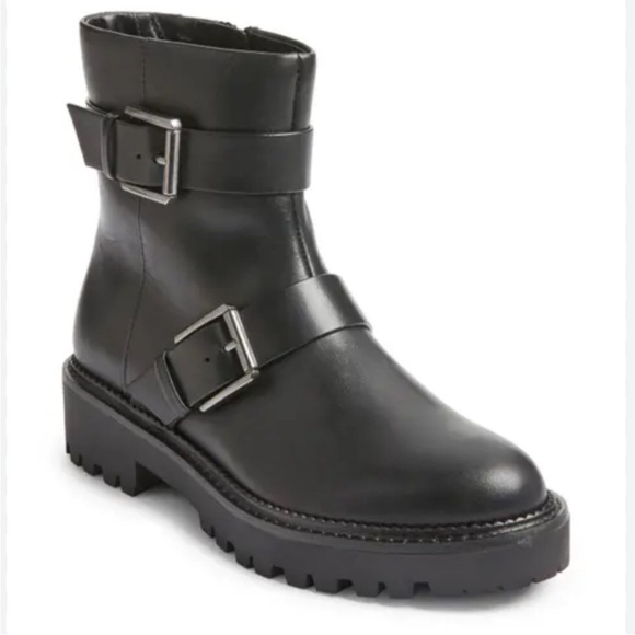 Nordstrom Shoes - Nordstrom Macombs Water-Resistant Moto Boots – Black | Lug Sole